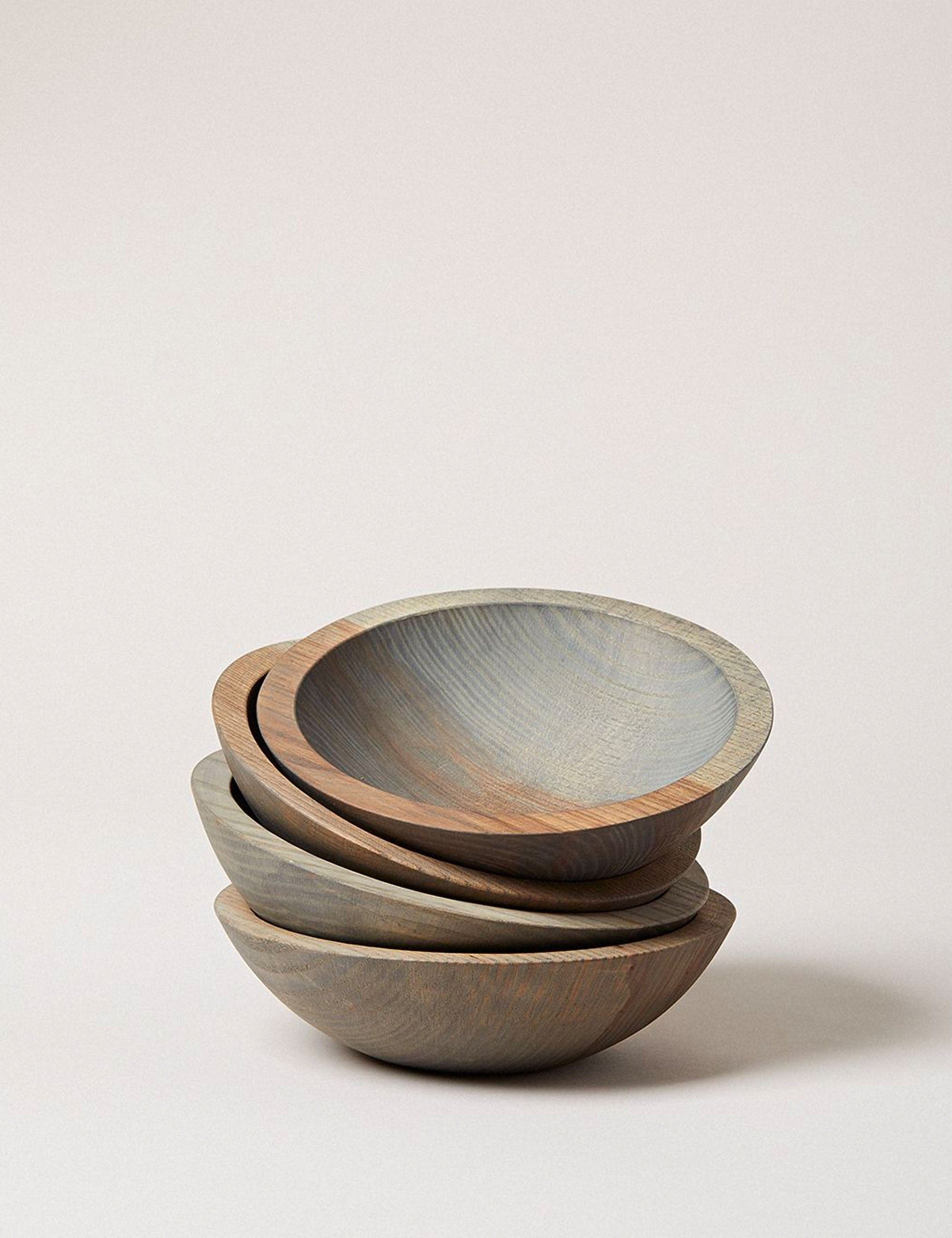 Crafted Wooden Bowls - Grey