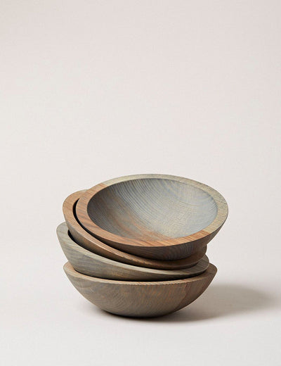 Crafted Wooden Bowls - Grey