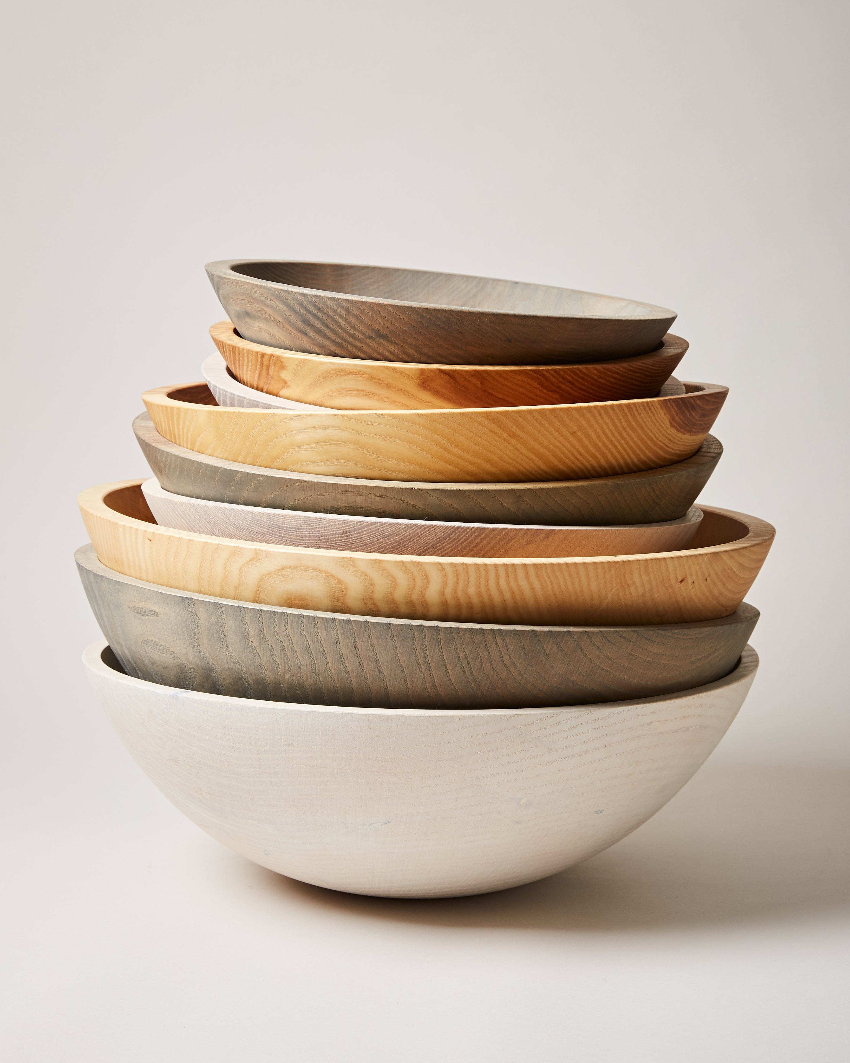 Crafted Wooden Bowls - Grey