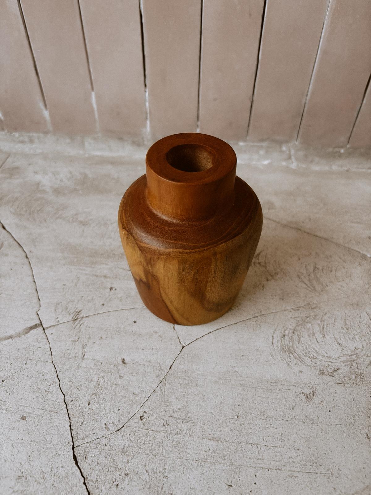 Teak Flower Vases