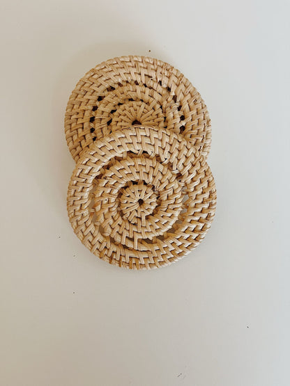 Woven Rattan Coaster Set