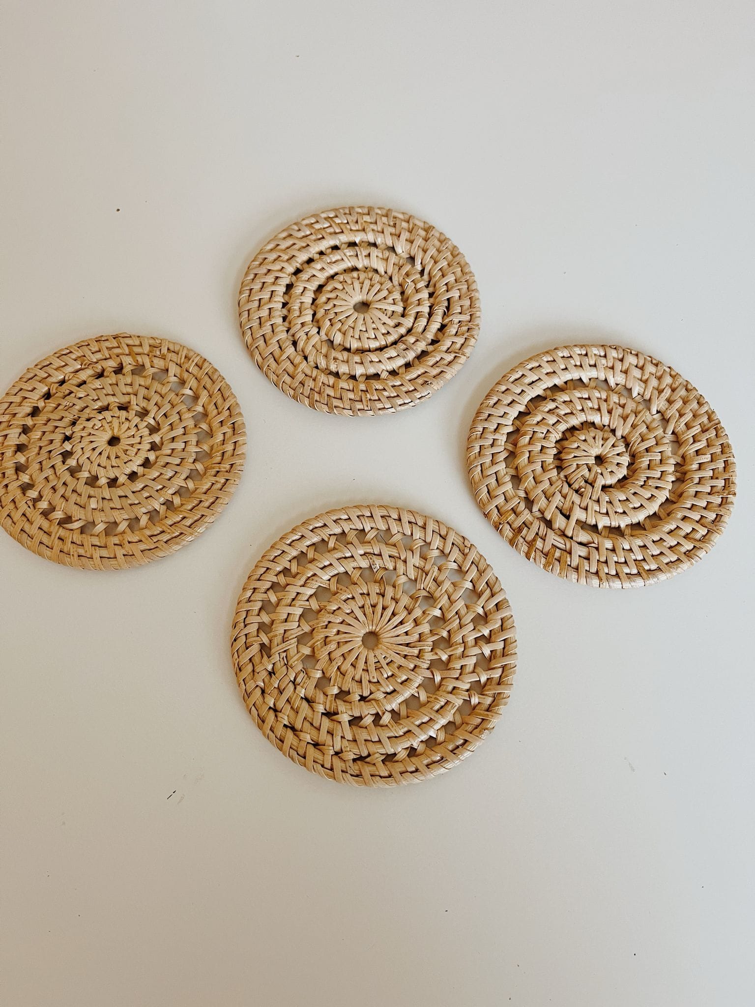 Woven Rattan Coaster Set