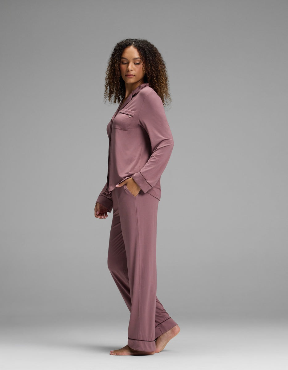 Women's Bamboo Stretch-Knit Long Sleeve Pajama Set - Petite