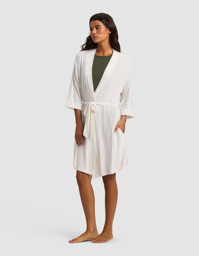 Women's Bamboo Stretch-Knit Kimono Robe