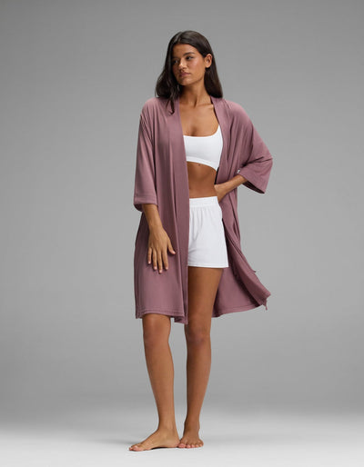 Women's Bamboo Stretch-Knit Kimono Robe