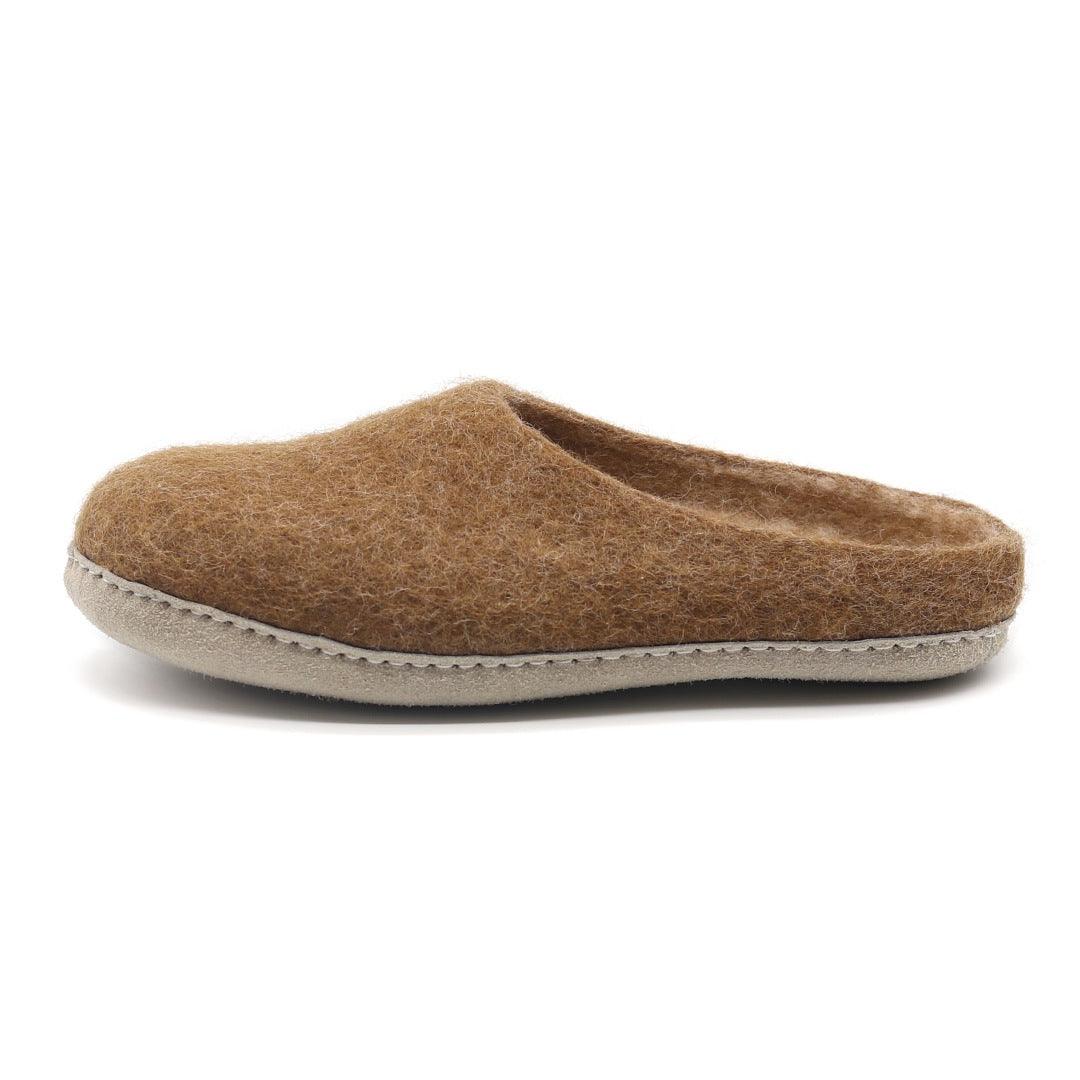 Women's Astoria wool house slipper in Toffee, side view