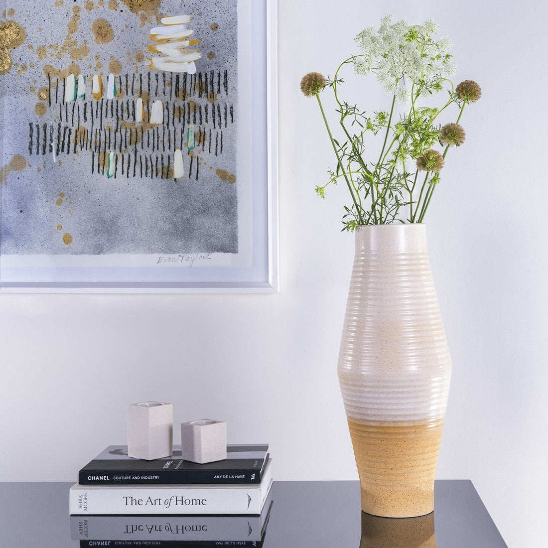 Greece Tall Vase with flowers
