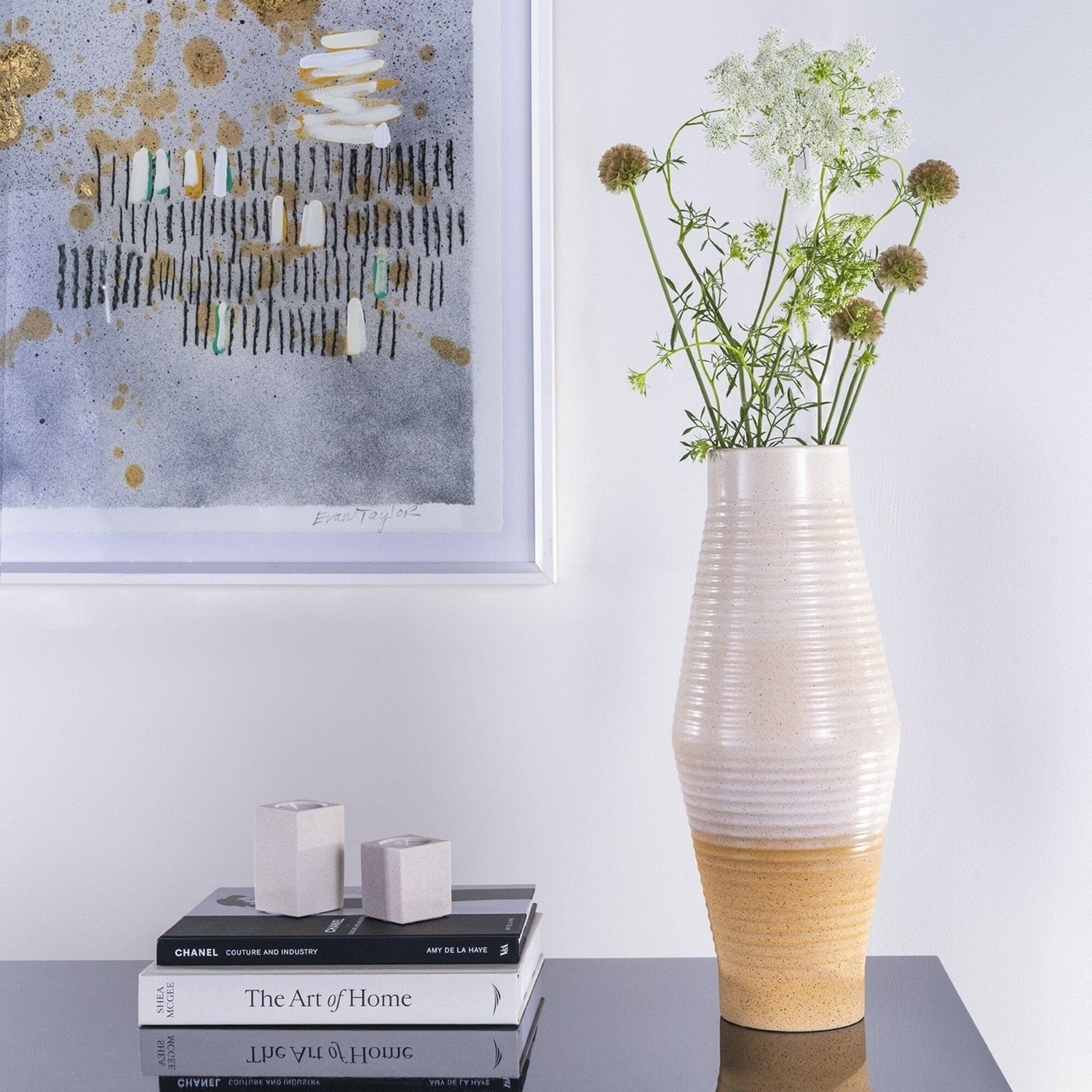 Greece Tall Vase with flowers
