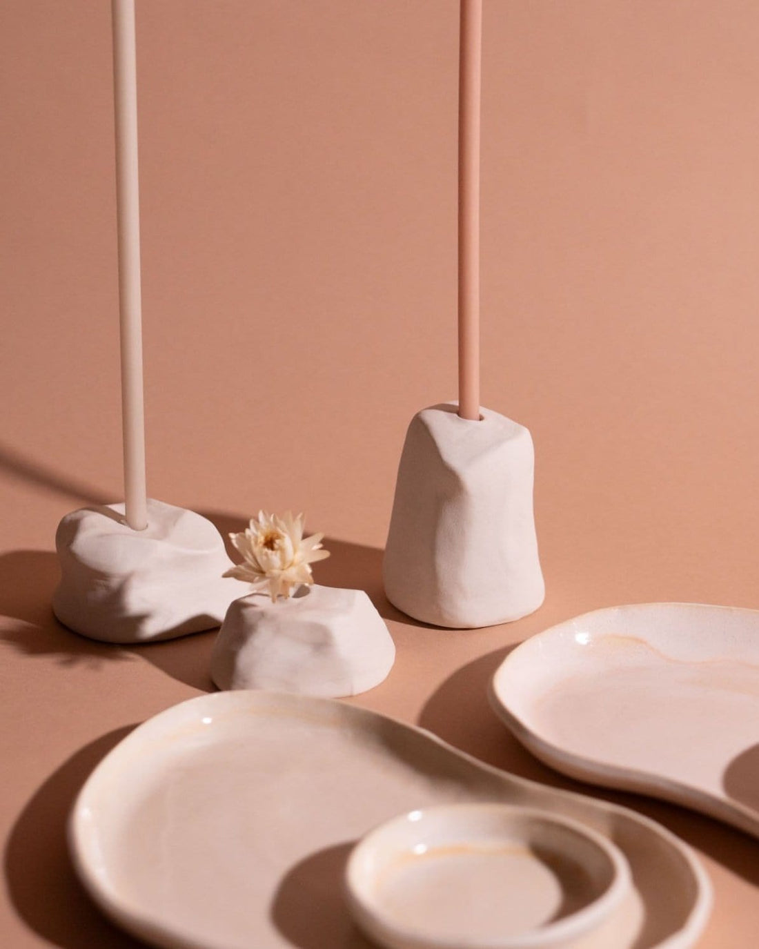 Monolith Candle Holders on table
