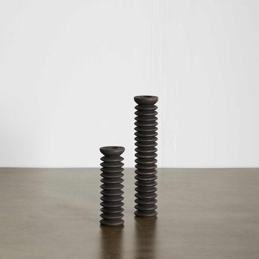 Spiral Pine Modern Wood Candle Candlestick Holder