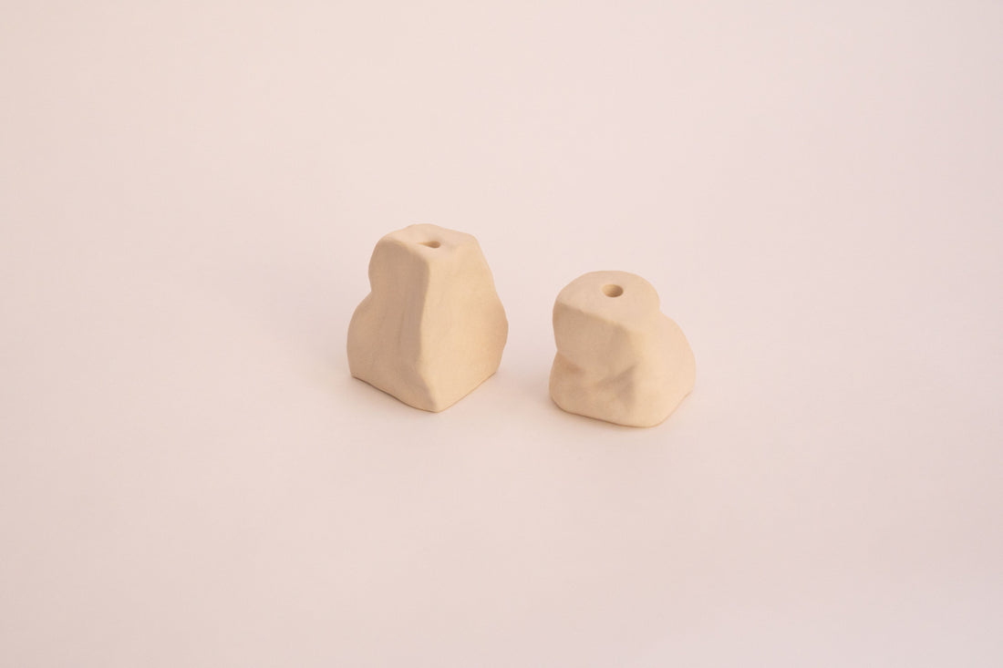 Monolith Candle Holders in Cream