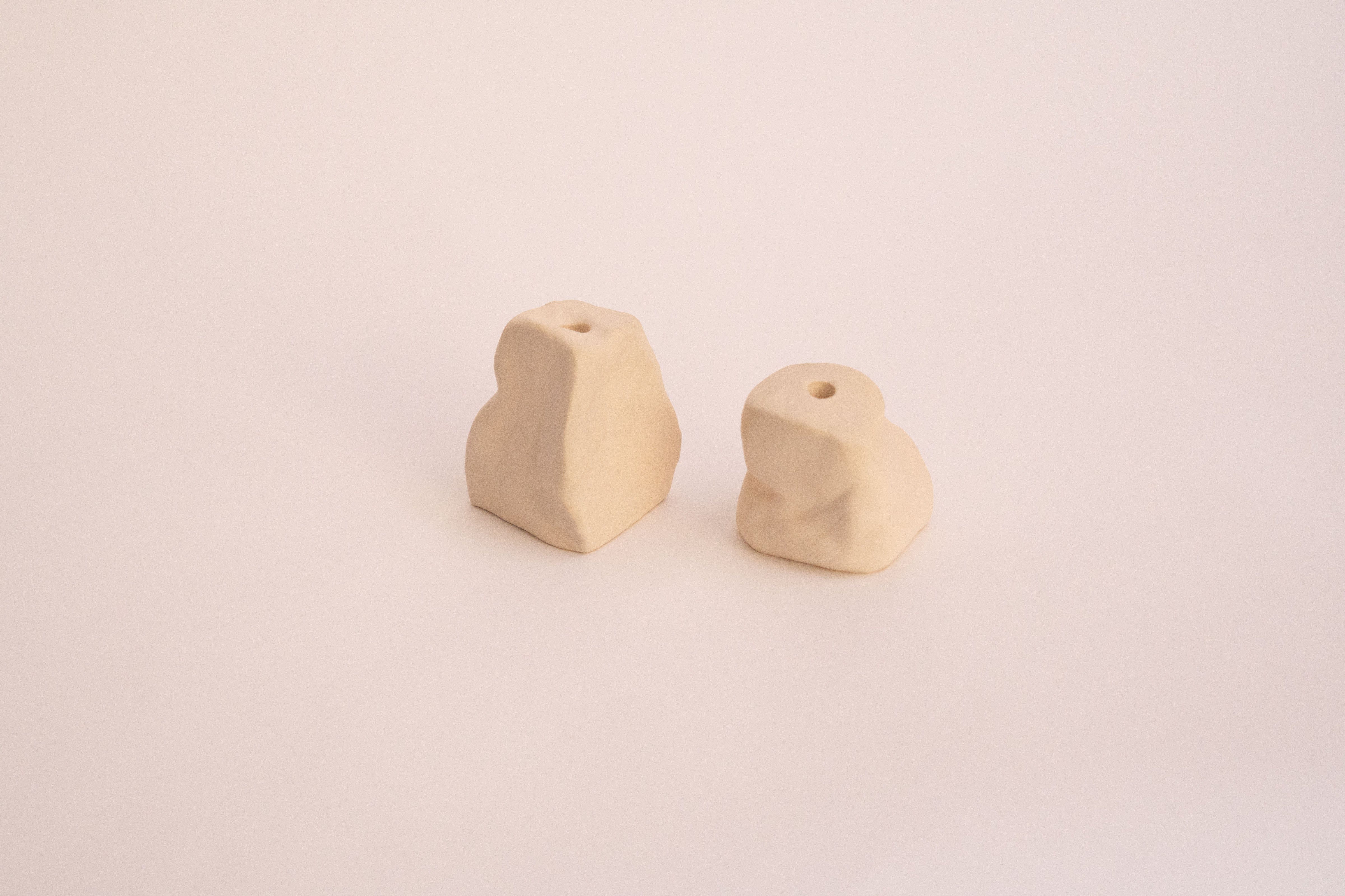 Monolith Candle Holders in Cream