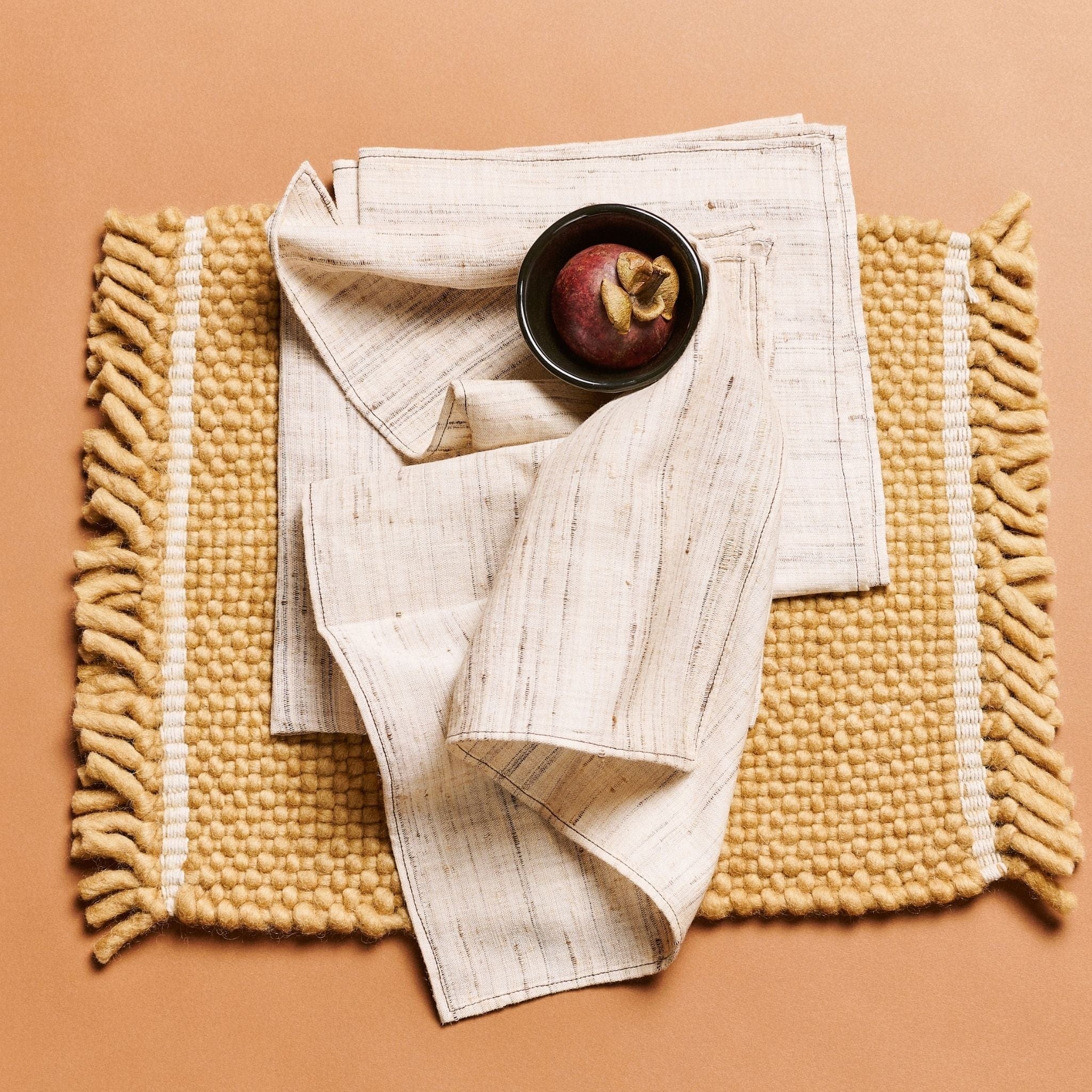 S/4 Kora Off White Peace Silk Handloom Napkin