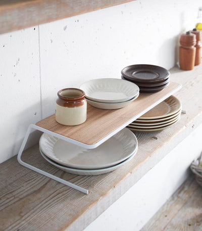 Dish Riser - Large - Steel + Wood