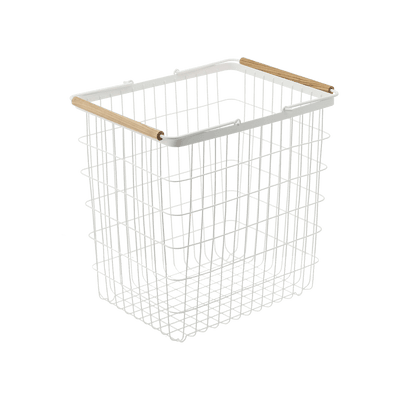 Wire Basket - Two Sizes - Steel + Wood