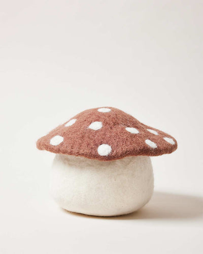 Artisan Felted Mushroom Doorstop by FarmHouse Pottery in a timeless Japandi-inspired home