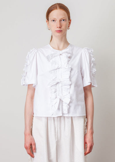 Asta Top in White Poplin