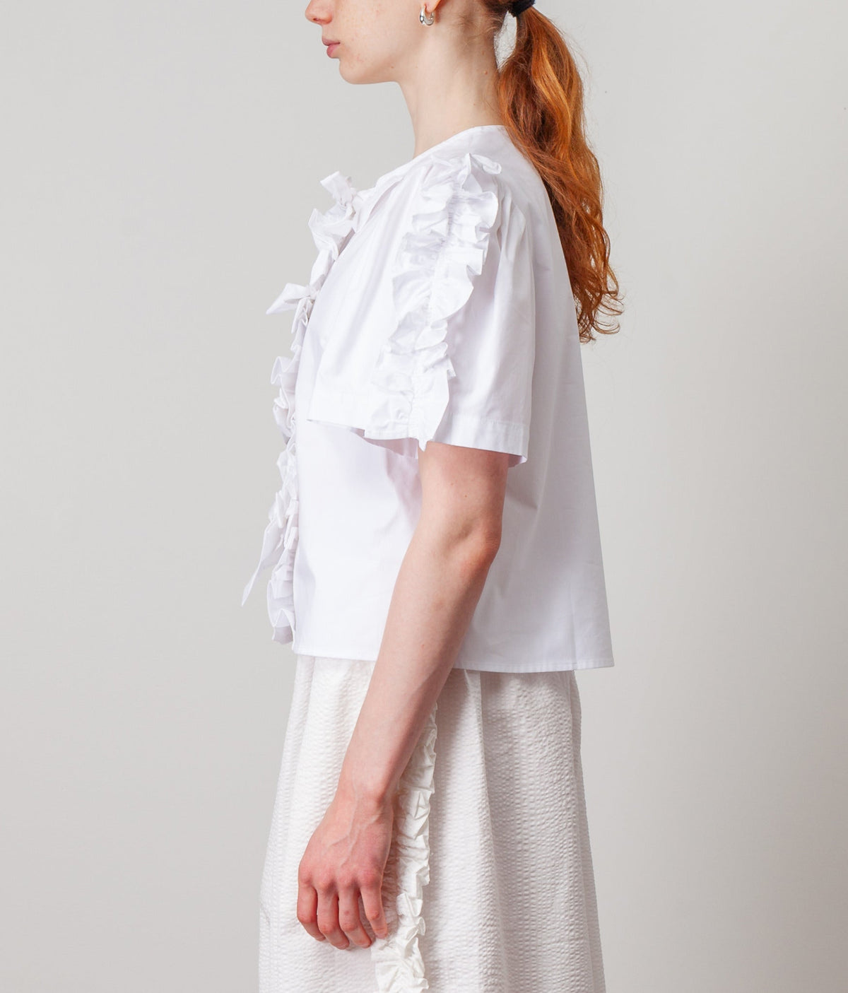 Asta Top in White Poplin