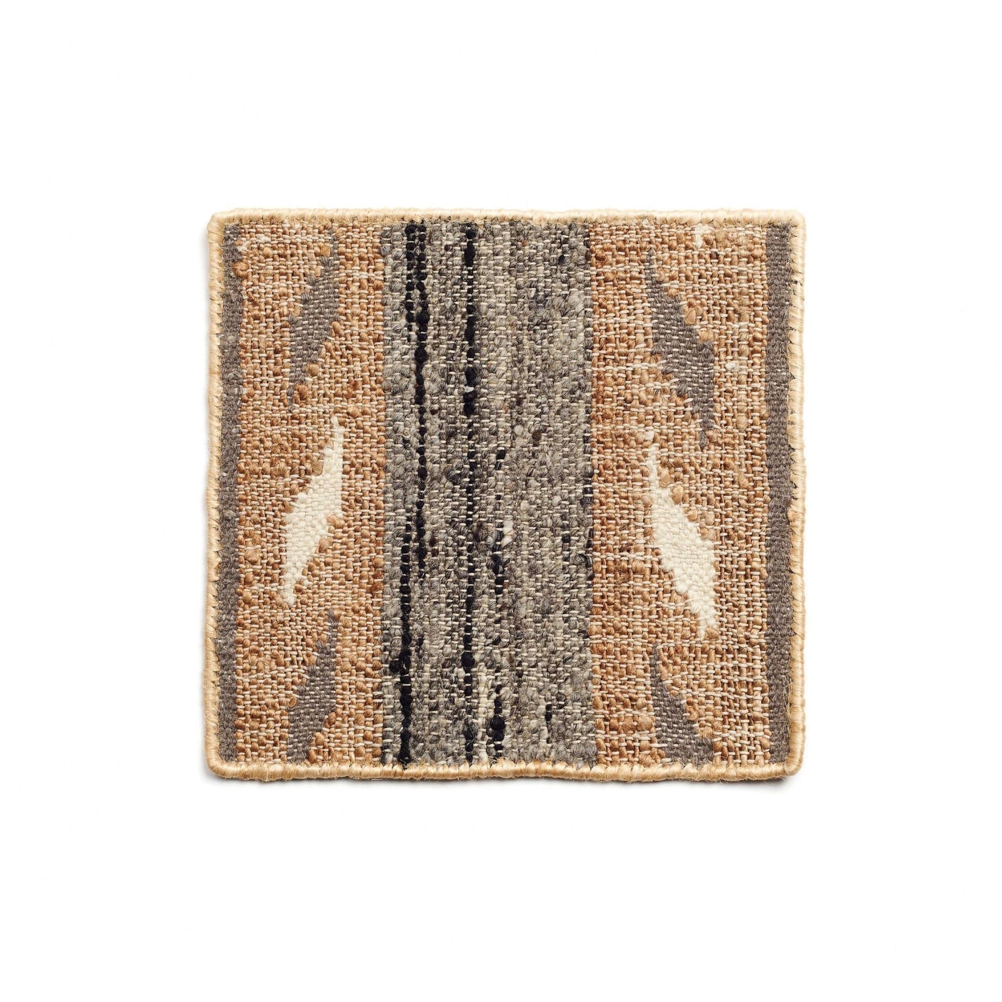 Uneven Arrows Hand Woven Wool Jute Rug In Earthy Hues