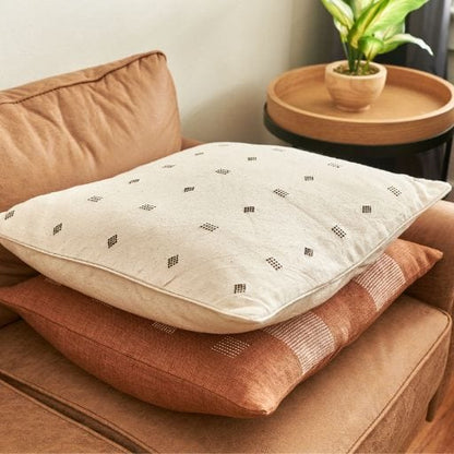 Nira White Hand Spun Organic Cotton Handloom  Pillow