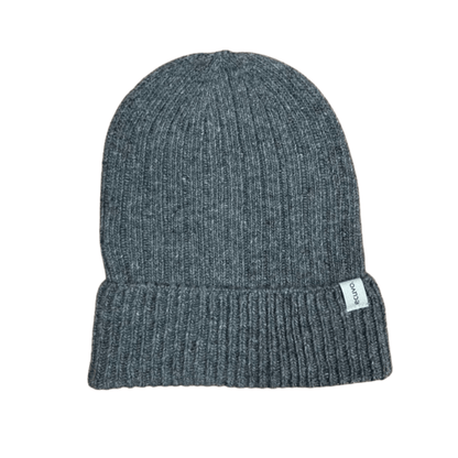 Recycled Wool-Blend Japanese Knit Beanie in Charcoal Gray