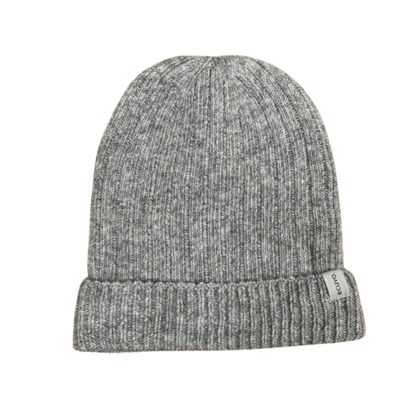 Recycled Wool-Blend Japanese Knit Beanie in Light Gray