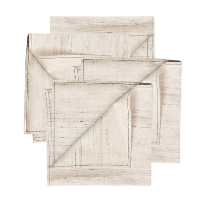 S/4 Kora Off White Peace Silk Handloom Napkin