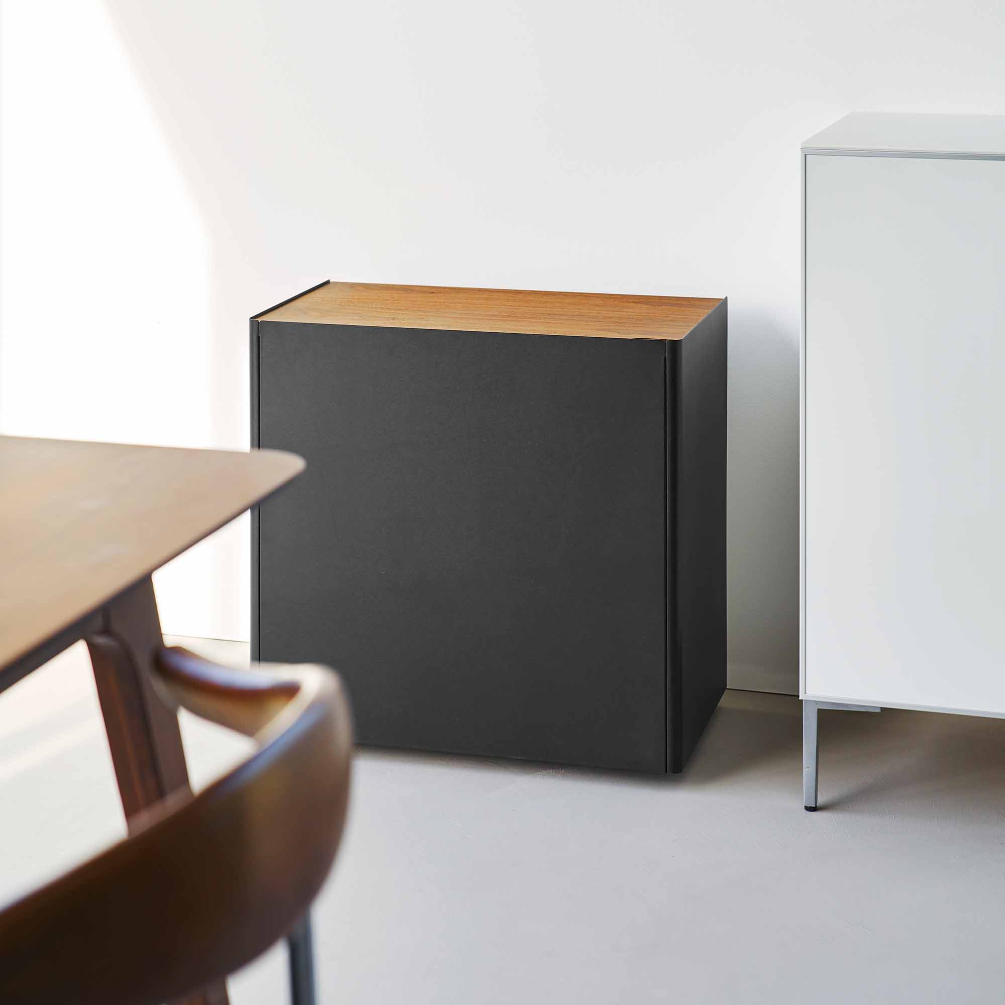 Mobile Hideaway Storage Cart (23" H) - Steel + Wood