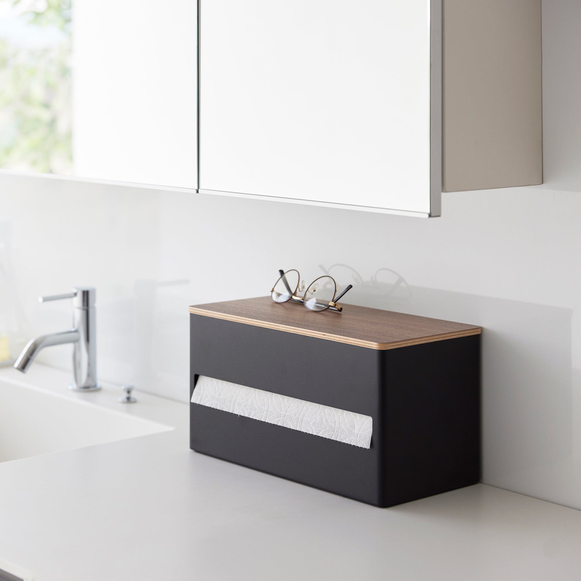 Magnetic Paper Towel Hanger - Steel + Wood - Thumbnail 3