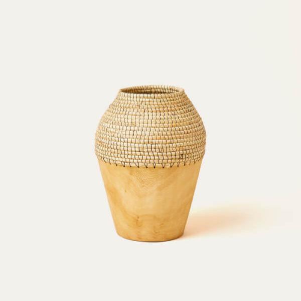 Copabu Wood + Raffia Vase