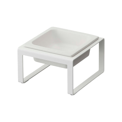 Single Pet Food Bowl - Tall - Steel + Ceramic
