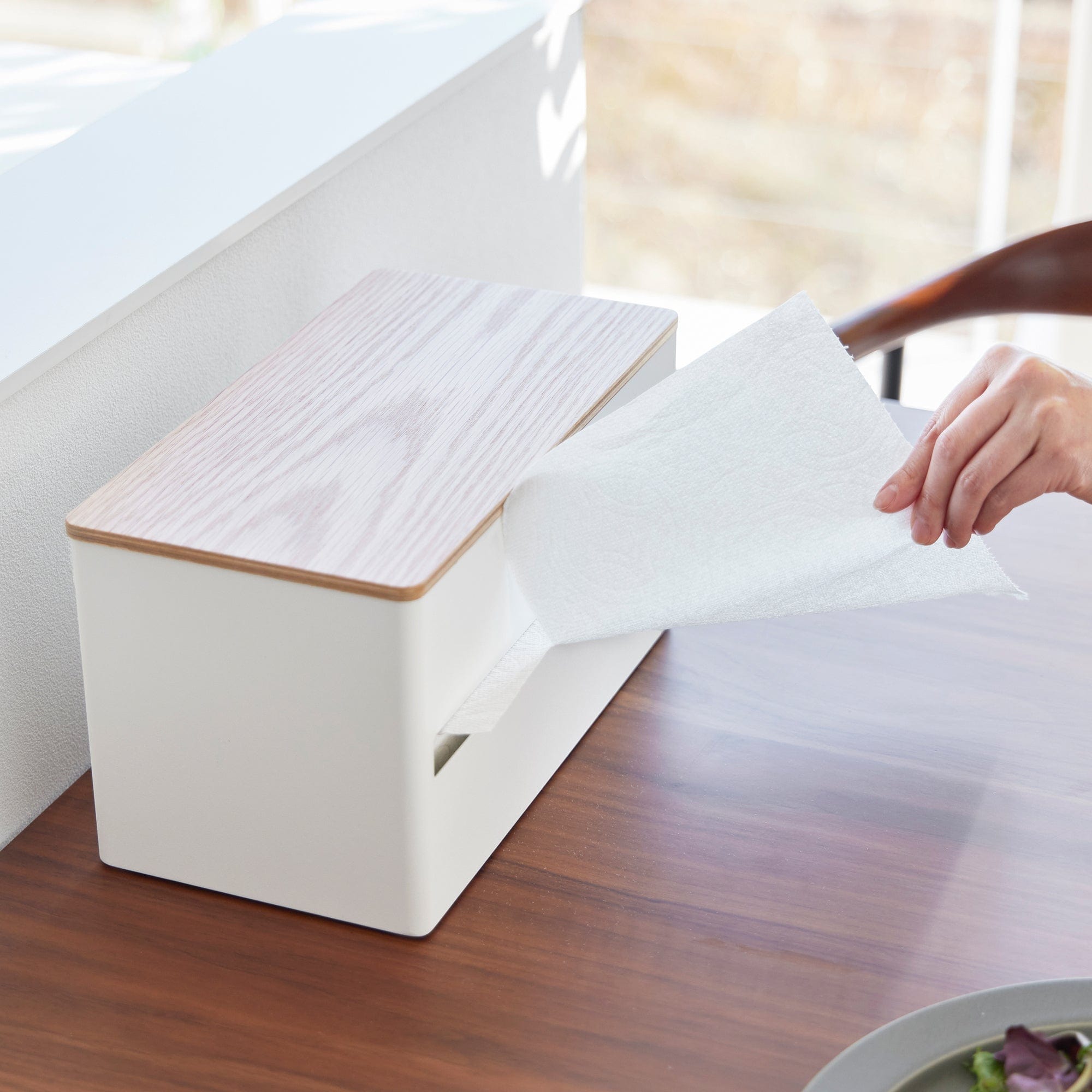 Paper Towel Dispenser - Steel + Wood - Thumbnail 3