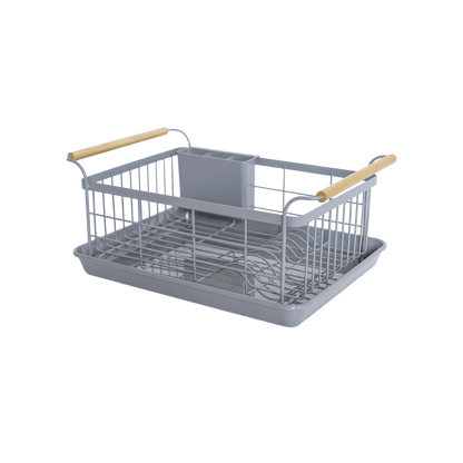 Dish Rack - Steel + Wood