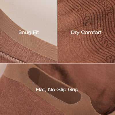 Unisex Cotton No Show Socks — 3-Pack — Espresso Brown