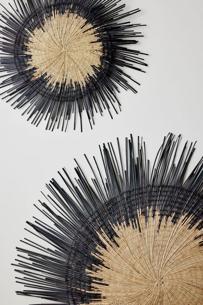 Usiku Black and Natural Woven Wall Art