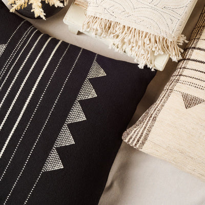 Kora Black Large Handloom Artisanal Pillow