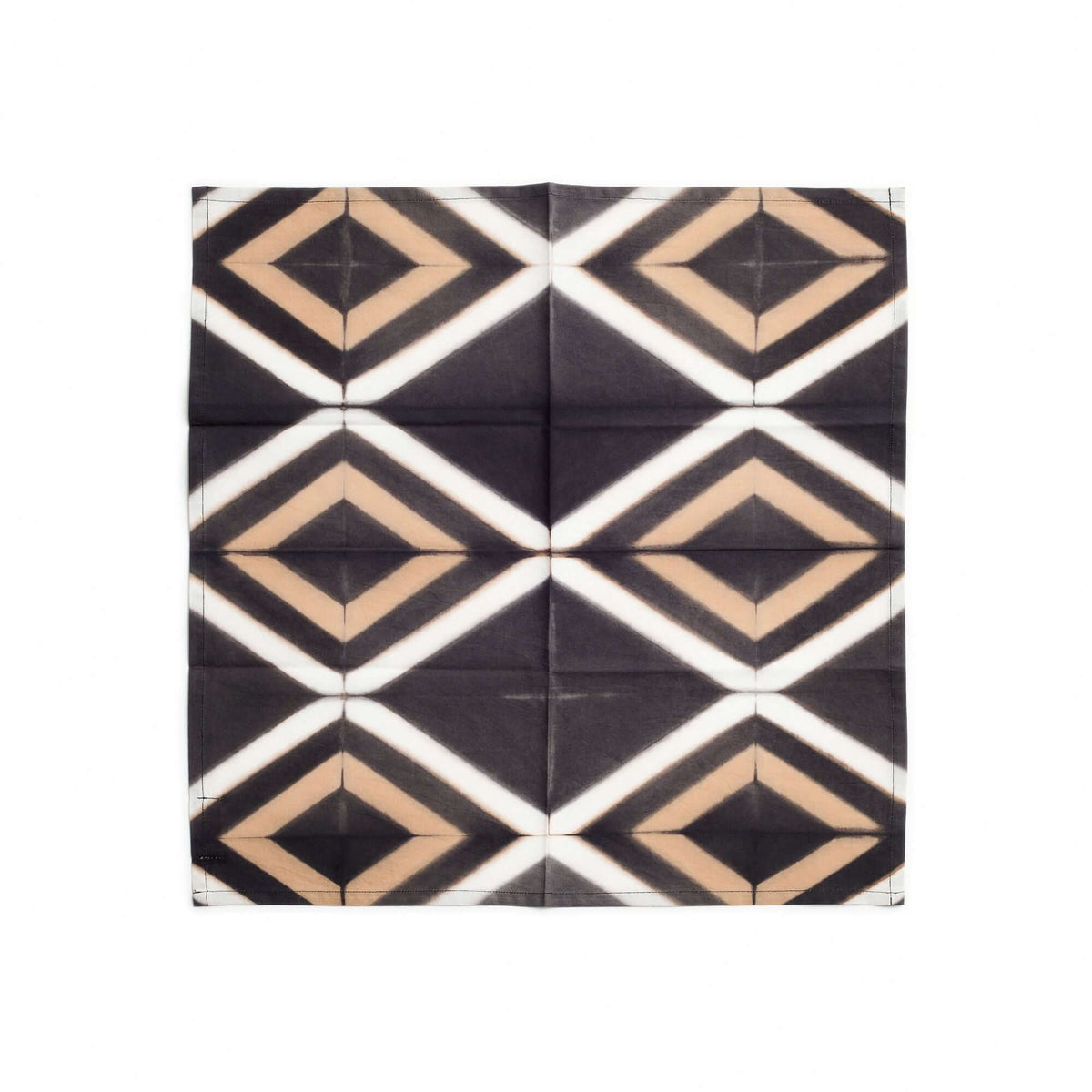 Alternate flat view highlighting the symmetrical grid of hand-dyed diamond motifs.