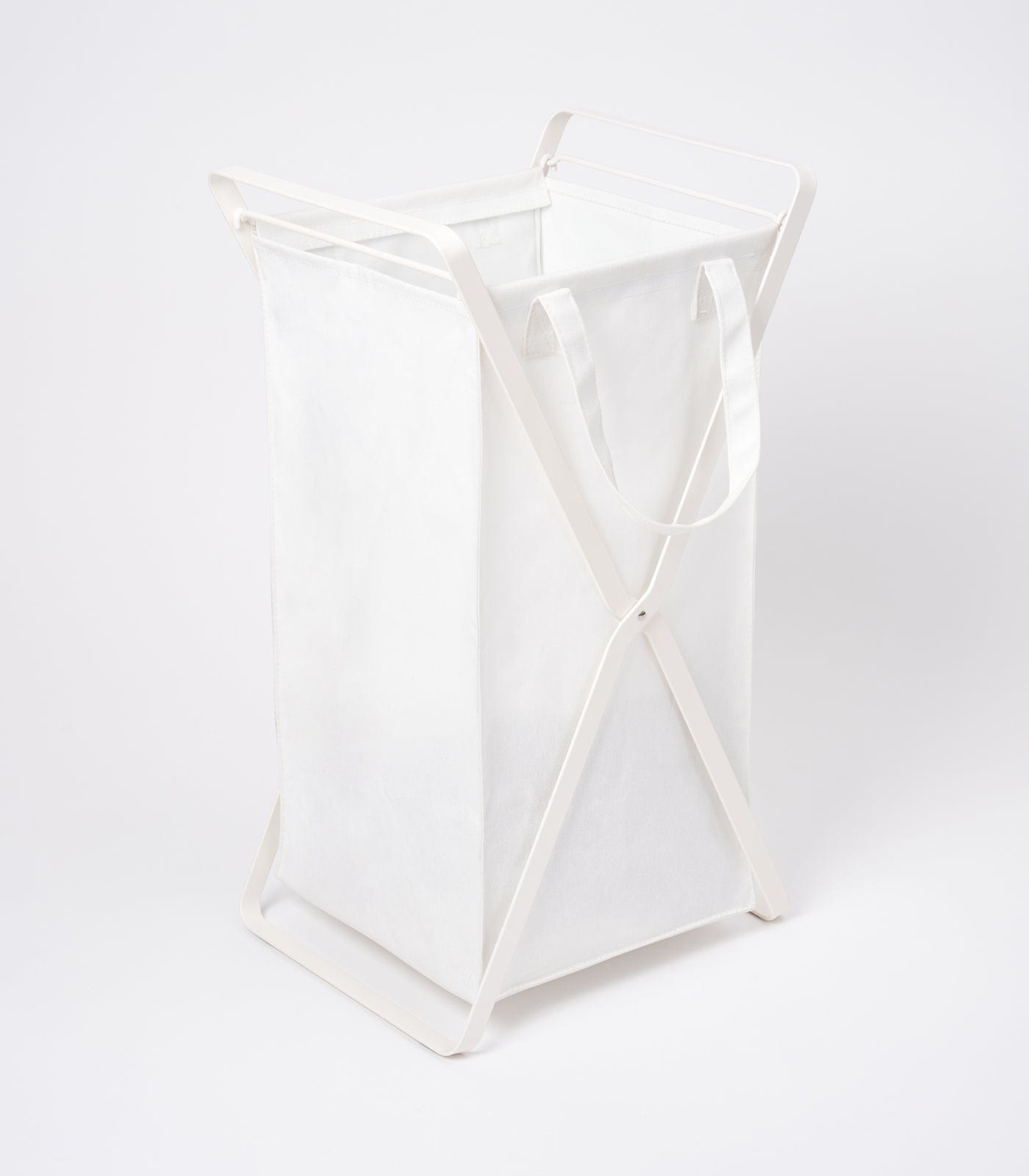 Laundry Hamper with Cotton Liner - Two Sizes - Steel + Cotton - Thumbnail 2