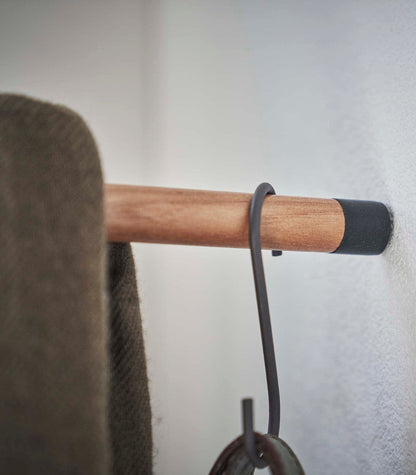 Corner Leaning Coat Hanger (63" H)  - Steel + Wood