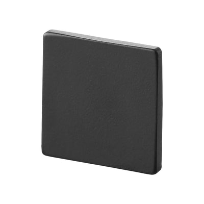 Black square steel base for the Yamazaki Home Magnetic Cable Holders With Adhesive Steel Bases (Set of 5) - Silicone isolated on white, showing its flat face, slightly rounded corners and thin edge.