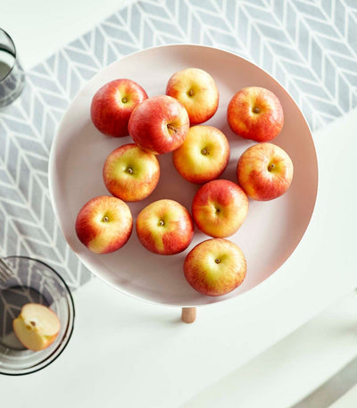 Countertop Pedestal Tray (5" H)  - Steel + Wood