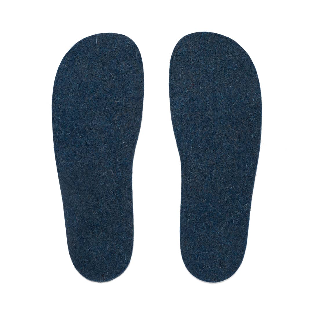 Kyrgies Felt Insoles, navy wool felt, pair top-down view
