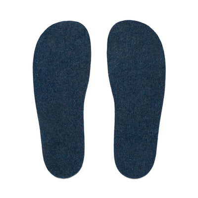 Kyrgies Felt Insoles, navy wool felt, pair top-down view