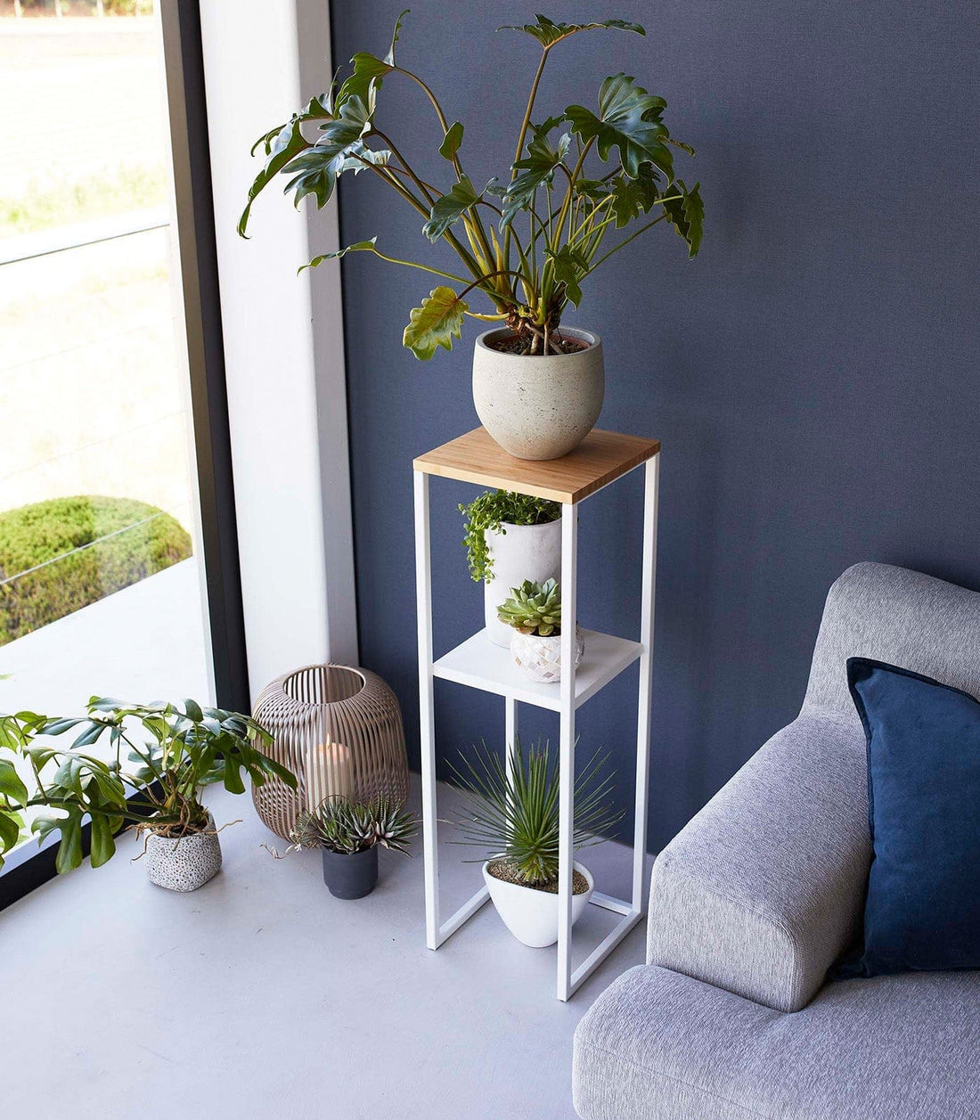 Two-Tier Display &amp; Storage Shelf (31.5&quot; H)  - Steel + Wood