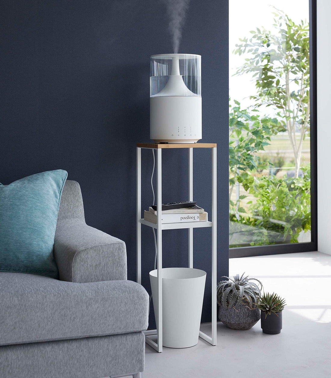 Two-Tier Display &amp; Storage Shelf (31.5&quot; H)  - Steel + Wood