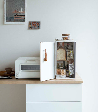 Bread Box - Vertical - Steel + Wood