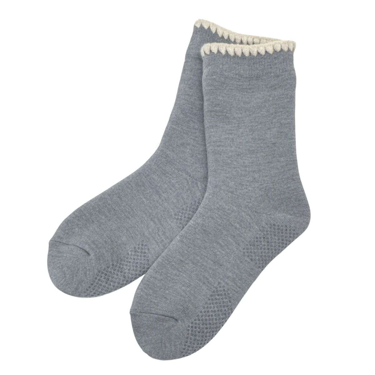 Handcrafted Wool Slipper Crew Socks w/ Grips