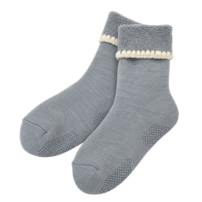 Handcrafted Wool Slipper Crew Socks w/ Grips