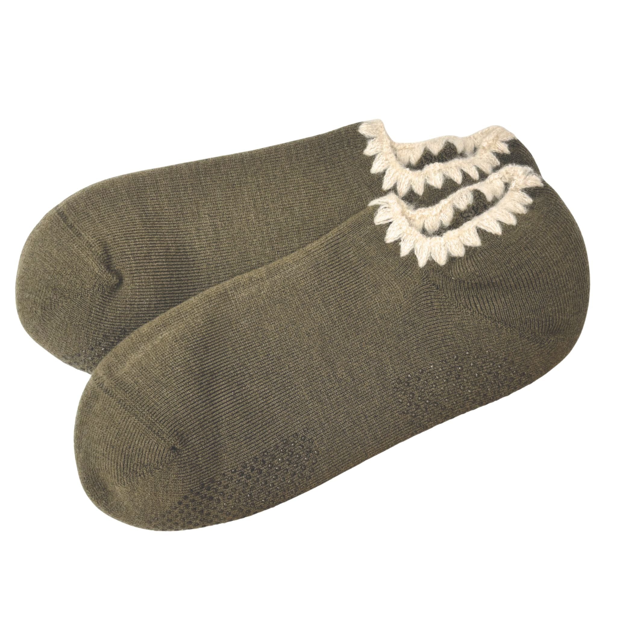 Merino Wool Slipper Socks with Grip — Handmade in Japan