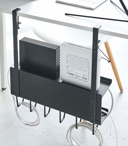 Under-Desk Cable &amp; Router Storage Rack - Steel